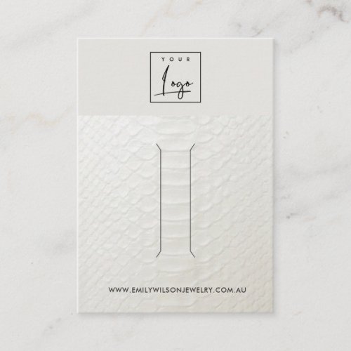 WHITE LEATHER TEXTURE HAIR CLIP DISPLAY CARD