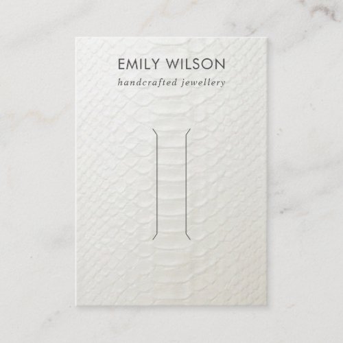 WHITE LEATHER TEXTURE HAIR CLIP DISPLAY CARD