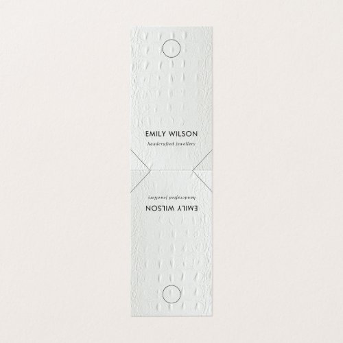 White Leather Texture Hanging Necklace Display Business Card