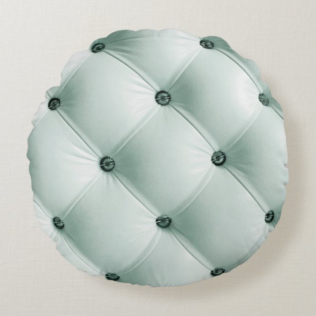 White Leather Texture in Luxury Interiorabstract,b Round Pillow (Front)