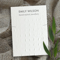 White Leather Texture Necklace Bracelet Display Business Card at Zazzle