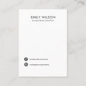 WHITE LEATHER TEXTURE NECKLACE EARRING DISPLAY BUSINESS CARD (Back)