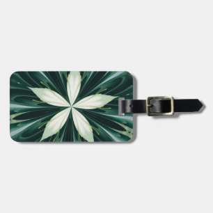 White Leaves In A Green Forest Kaleidoscope Luggage Tag