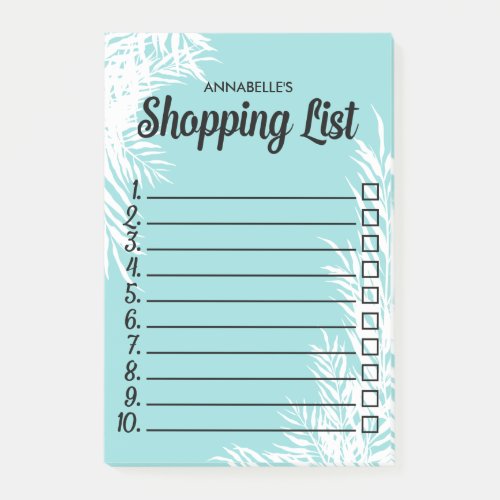 White Leaves Numbered Checkbox Shopping List Post_it Notes