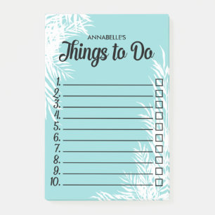 White Leaves Numbered Checkbox To Do List Post-it Notes