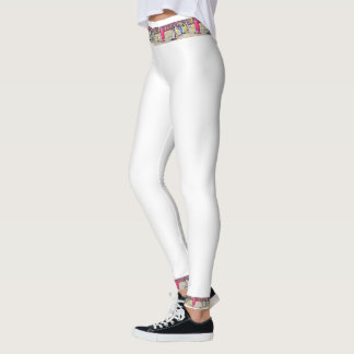 White leggings with sailboat waistband