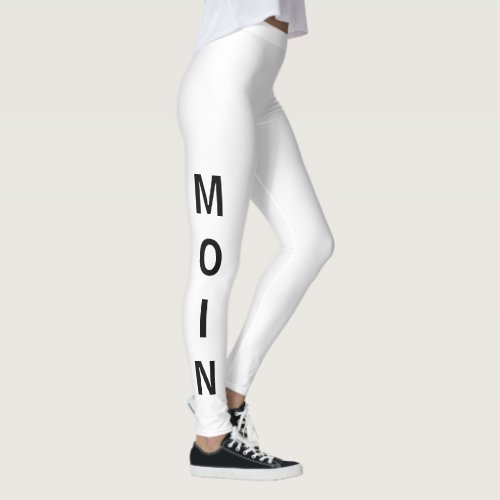 White Leggins with black moin Leggings