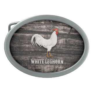 White Leghorn Chicken Belt Buckle