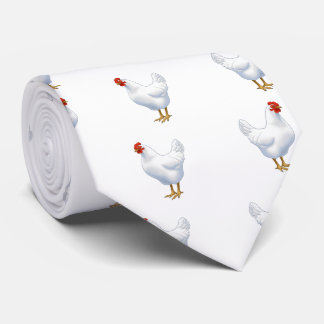 White Leghorn Chicken Cute Hen Neck Tie