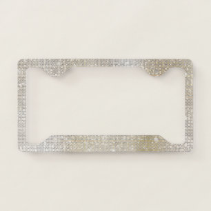 White Lemonade Sparkle License Plate Frame