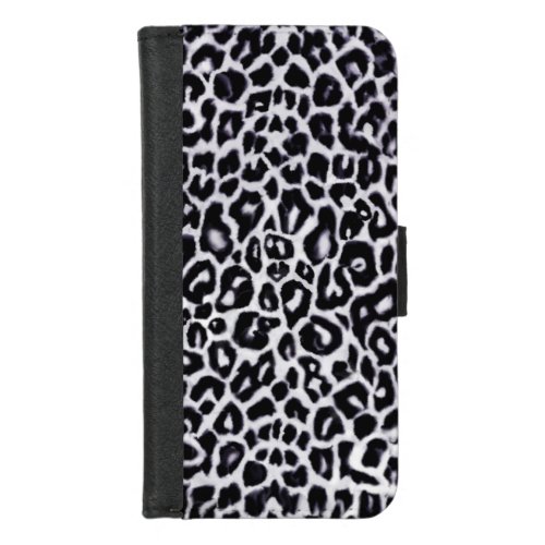 White Leopard Animal Print Wallet iPhone 7 Case