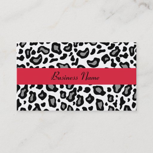 Customizable White Leopard Business Card