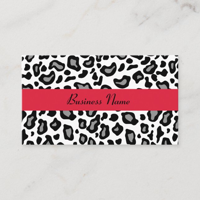 White Leopard Business Card (Front)