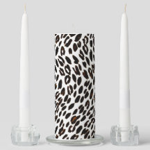 White Leopard Candles and Candle Holders