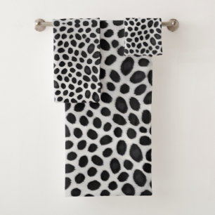 White Leopard Elegant Modern Luxury Collection Bath Towel Set
