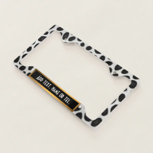 White Leopard Elegant Modern Luxury Collection License Plate Frame