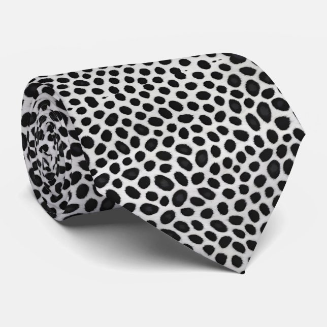 White Leopard Elegant Modern Luxury Collection Neck Tie (Rolled)