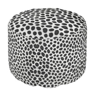 White Leopard Elegant Modern Luxury Collection Pouf