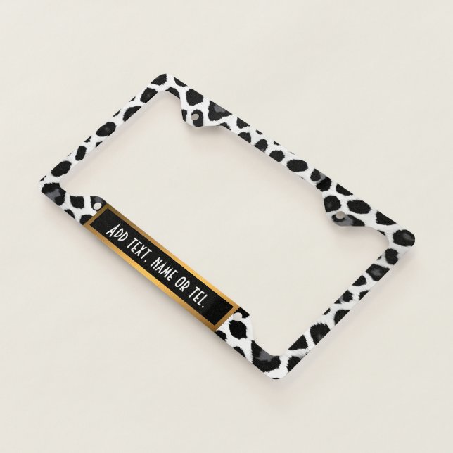 White Leopard Elegant Popular Luxury Collection License Plate Frame (3/4)