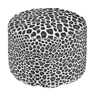 White Leopard Elegant Popular Luxury Collection Pouf