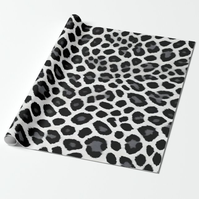 White Leopard Elegant Popular Luxury Collection Wrapping Paper (Unrolled)