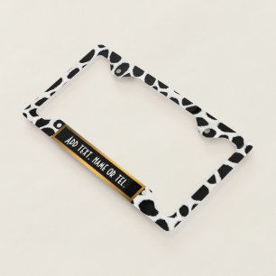 White Leopard Elegant Trendy Luxury Collection License Plate Frame
