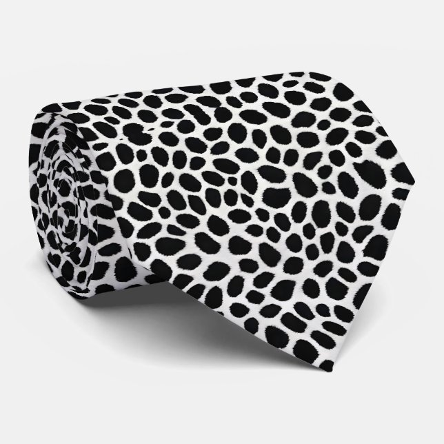 White Leopard Elegant Trendy Luxury Collection Neck Tie (Rolled)