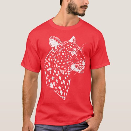 White Leopard Head T_Shirt
