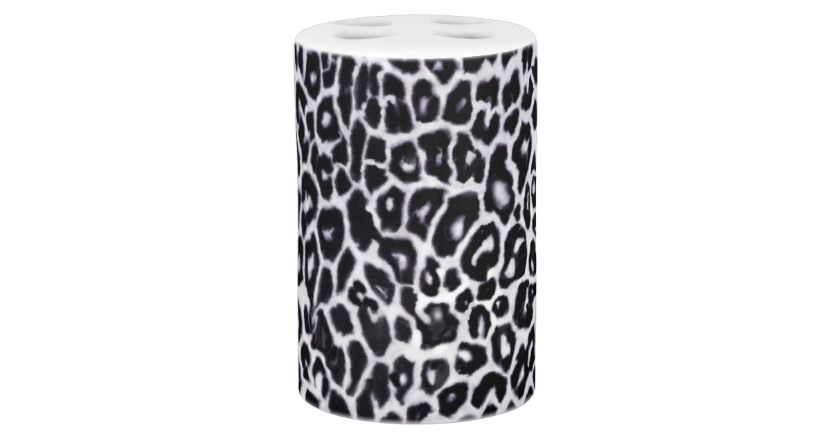 White Leopard Print Animal Skin Bathroom Set | Zazzle