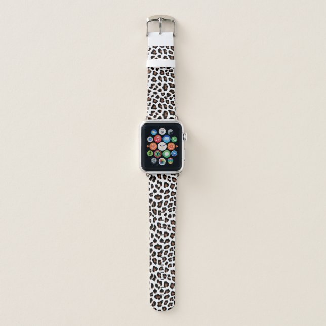 White Leopard Print  Apple Watch Band (Front)