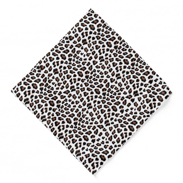 White Leopard Print  Bandana (Front)