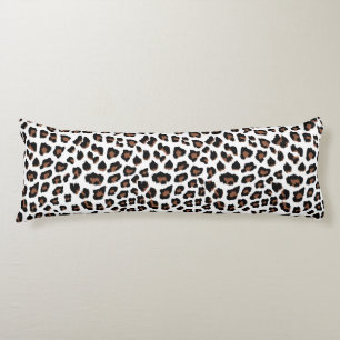 White Leopard Print  Body Pillow