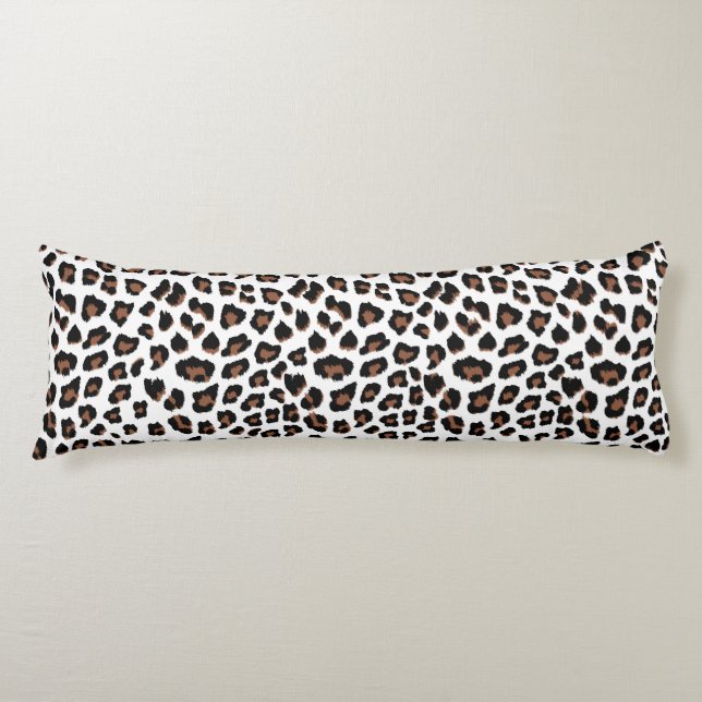 White Leopard Print  Body Pillow (Front)