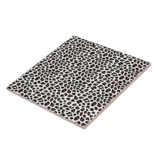 White Leopard Print Ceramic Tile