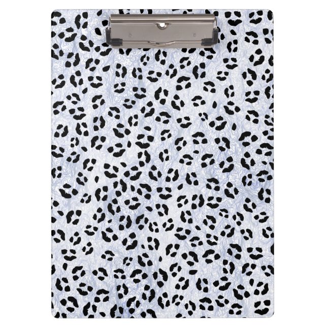 White Leopard Print Clipboard (Front)