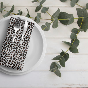 White Leopard Print Cloth Napkin