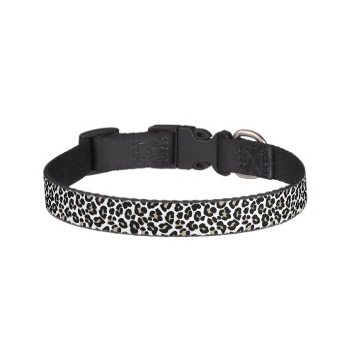 White Leopard Print Exotic Animal Fur Pattern Pet Collar