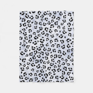 White Leopard Print Fleece Blanket