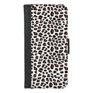 White Leopard Print iPhone 8/7 Wallet Case