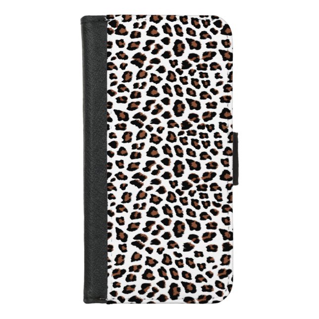 White Leopard Print  iPhone Wallet Case (Front)