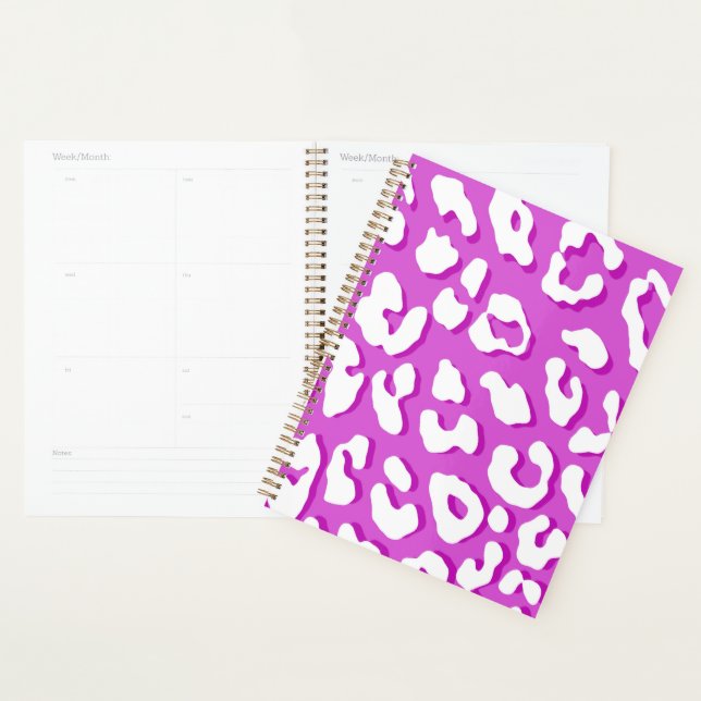 White Leopard Print Lavender  Planner (Display)