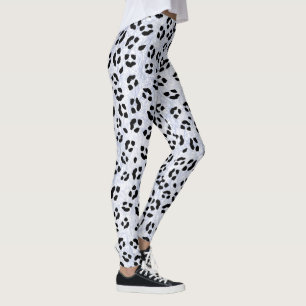 White Leopard Print Leggings