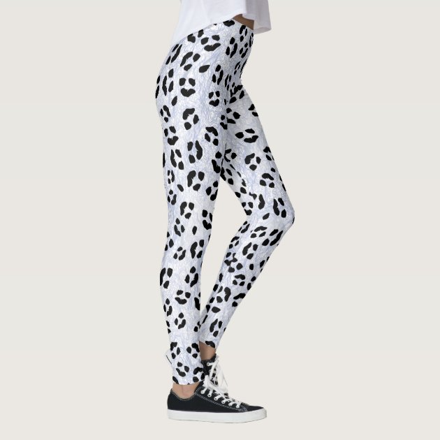 White leopard outlet print leggings