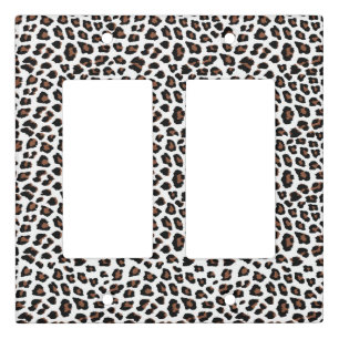 White Leopard Print Light Switch Cover