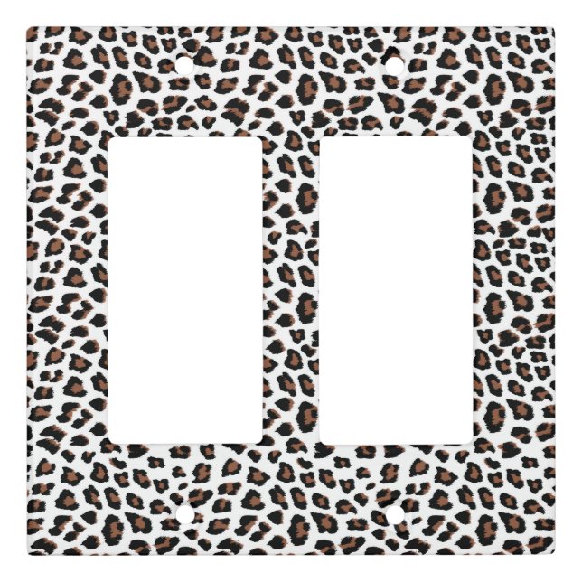 White Leopard Print  Light Switch Cover (Front)
