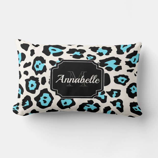 White Leopard Print Lumbar Pillow (Front)
