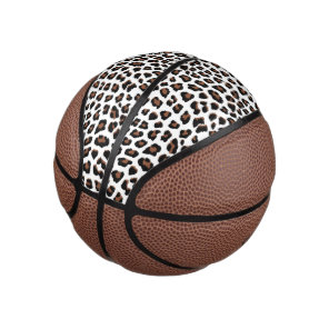 White Leopard Print  Mini Basketball