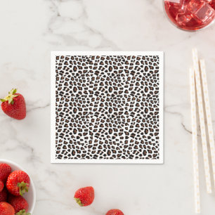 White Leopard Print  Napkins