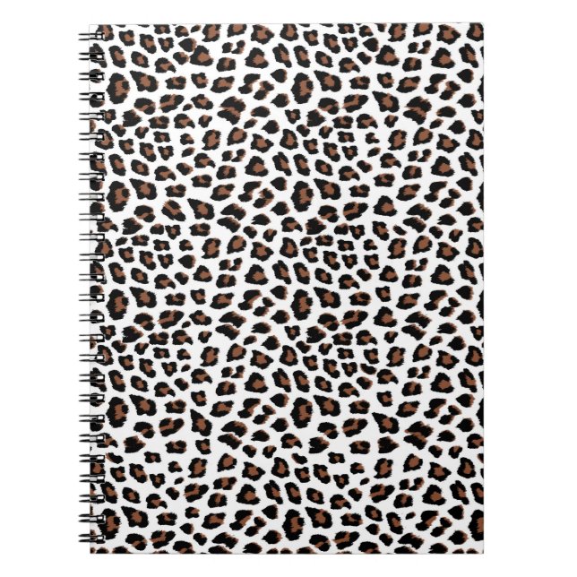 White Leopard Print  Notebook (Front)