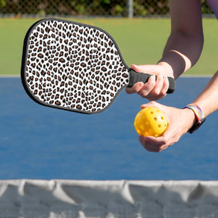 White Leopard Print Pickleball Paddle